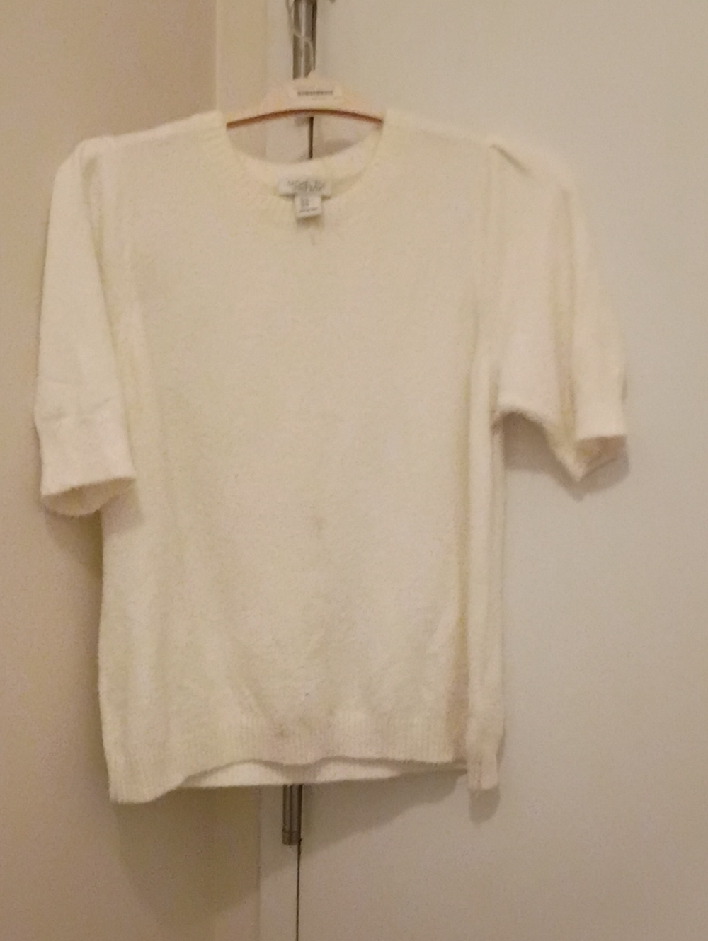 Rachel Zoe Cream Short-Sleeve Crew Neck Sweater
